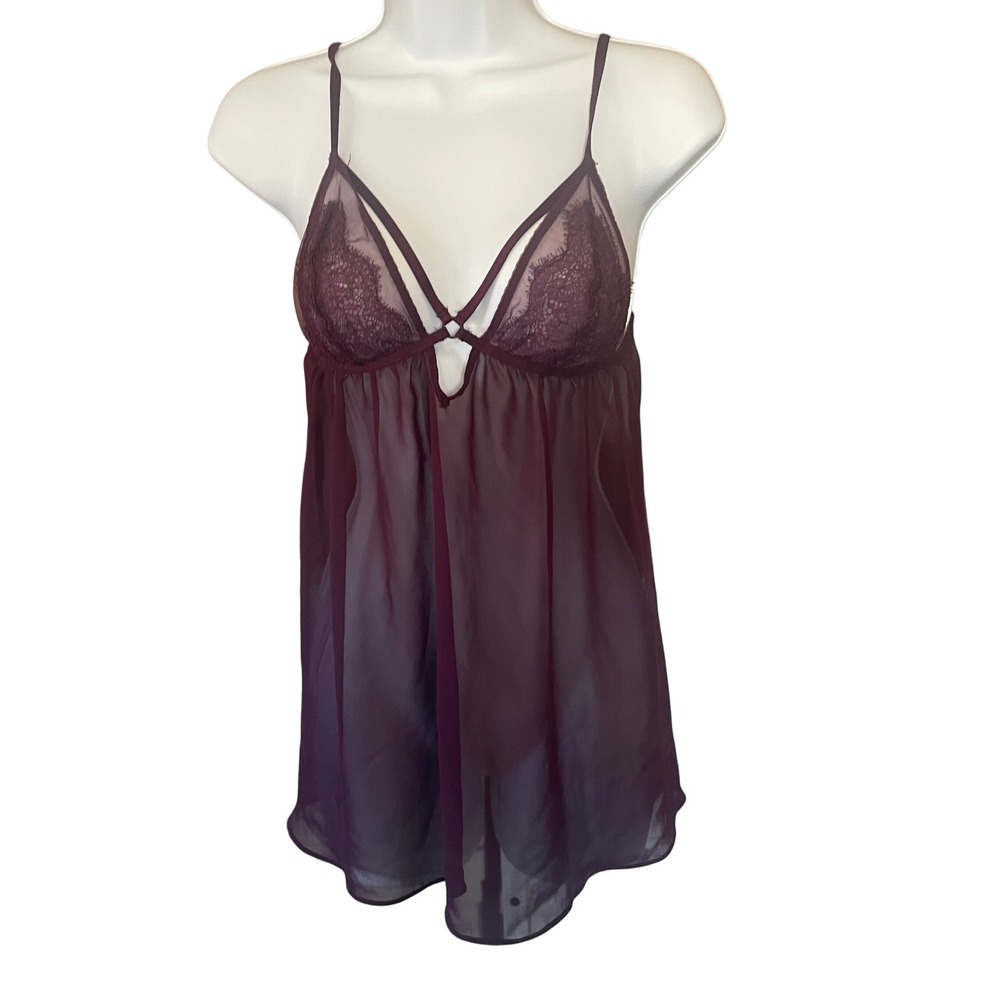 Victoria's Secret Womens Coquette Babydoll‎ Lace Fairy Sheer Lingerie Top Size L